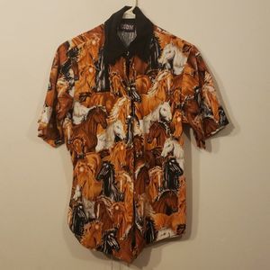 Vintage Dion Horse All over Print Button Down